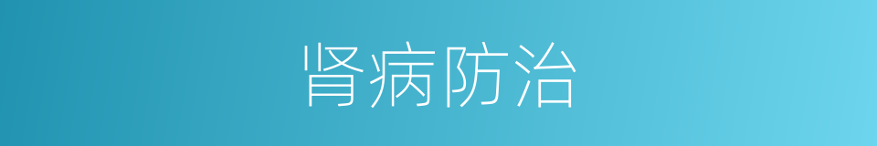 肾病防治的同义词