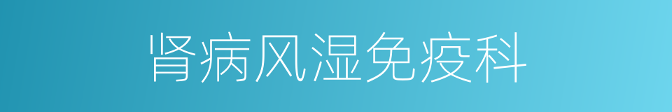 肾病风湿免疫科的同义词