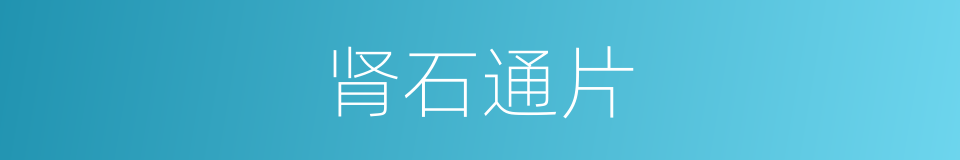 肾石通片的同义词