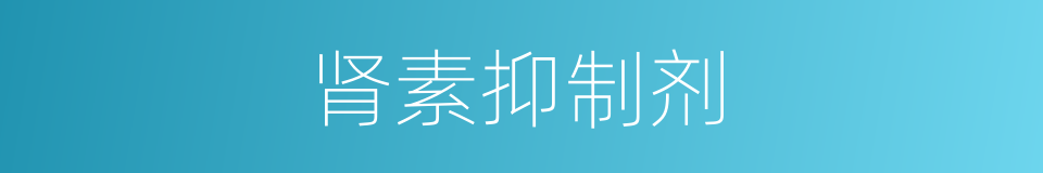 肾素抑制剂的同义词