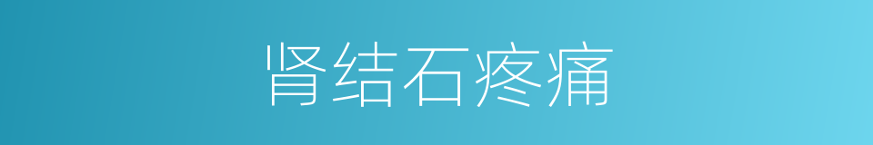 肾结石疼痛的同义词
