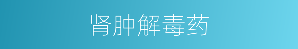 肾肿解毒药的同义词