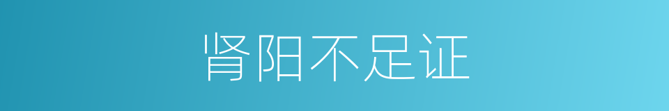 肾阳不足证的同义词
