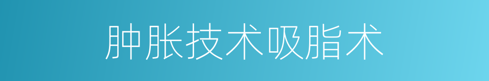 肿胀技术吸脂术的同义词