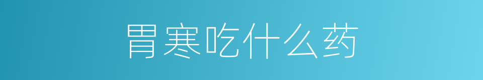 胃寒吃什么药的同义词