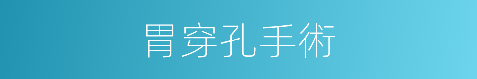 胃穿孔手術的同義詞
