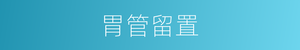 胃管留置的同义词