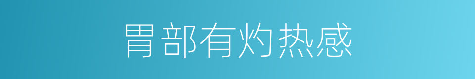 胃部有灼热感的同义词