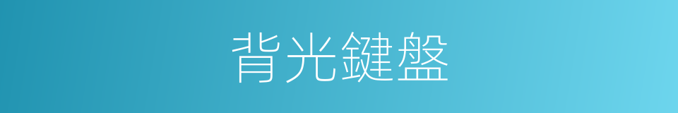 背光鍵盤的意思