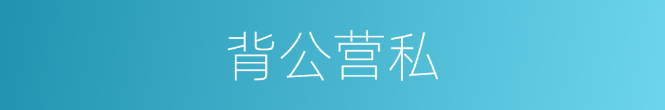 背公营私的意思