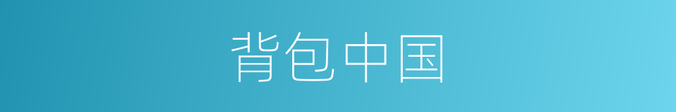 背包中国的同义词
