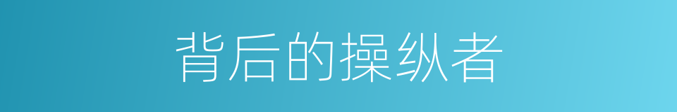 背后的操纵者的同义词