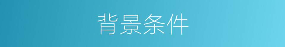 背景条件的同义词