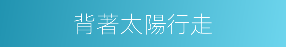 背著太陽行走的同義詞