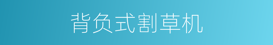 背负式割草机的同义词