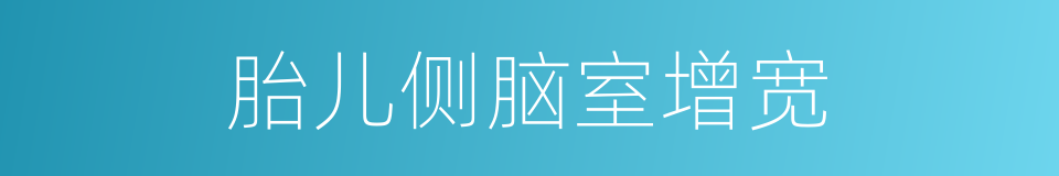胎儿侧脑室增宽的同义词