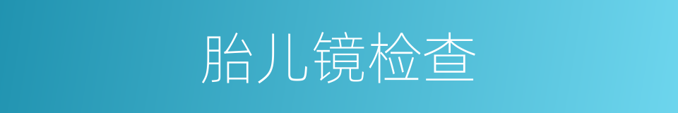 胎儿镜检查的同义词