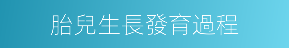 胎兒生長發育過程的同義詞