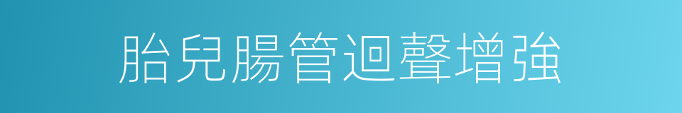 胎兒腸管迴聲增強的同義詞