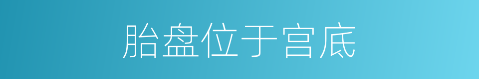 胎盘位于宫底的同义词