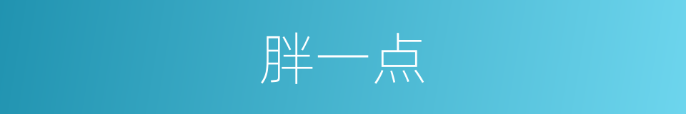 胖一点的同义词