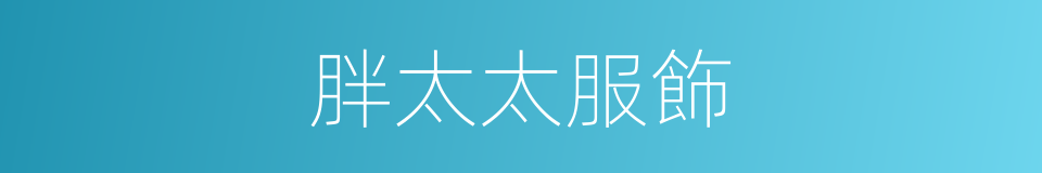 胖太太服飾的同義詞