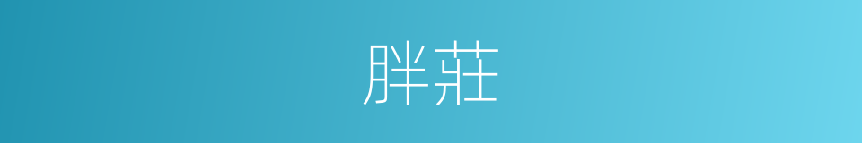 胖莊的同義詞