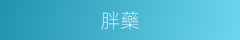 胖藥的同義詞