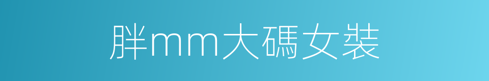 胖mm大碼女裝的同義詞