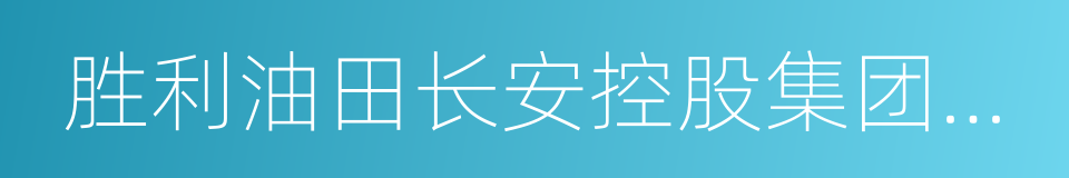 胜利油田长安控股集团有限公司的同义词