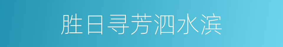 胜日寻芳泗水滨的同义词