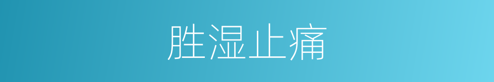 胜湿止痛的同义词