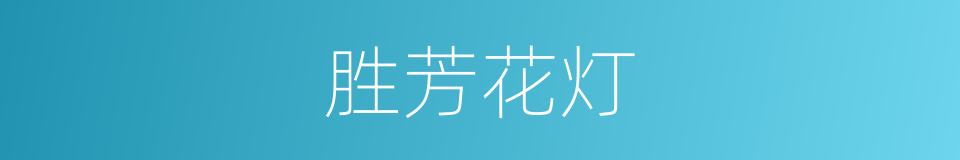 胜芳花灯的同义词