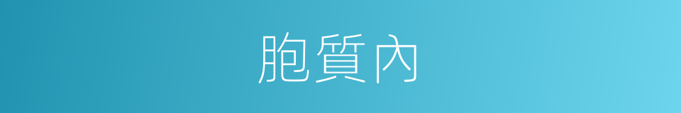 胞質內的同義詞