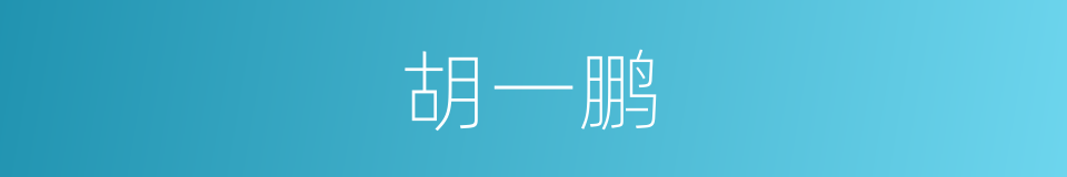 胡一鹏的同义词