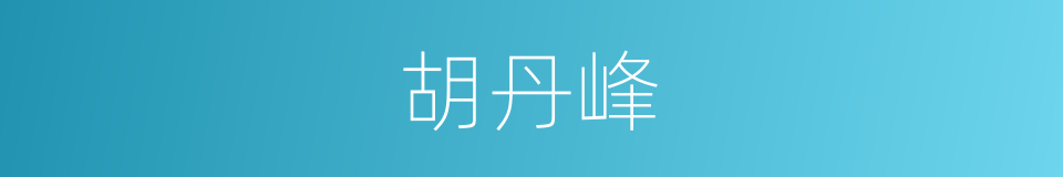 胡丹峰的同义词