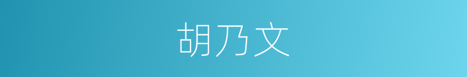 胡乃文的同义词