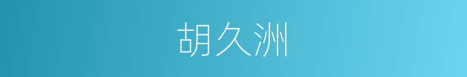 胡久洲的同义词