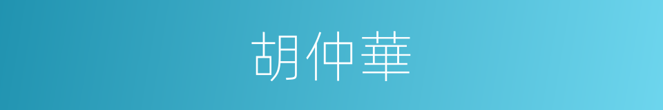 胡仲華的同義詞