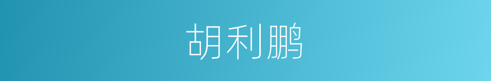 胡利鹏的同义词