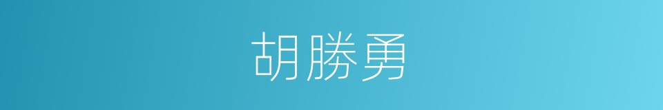 胡勝勇的同義詞