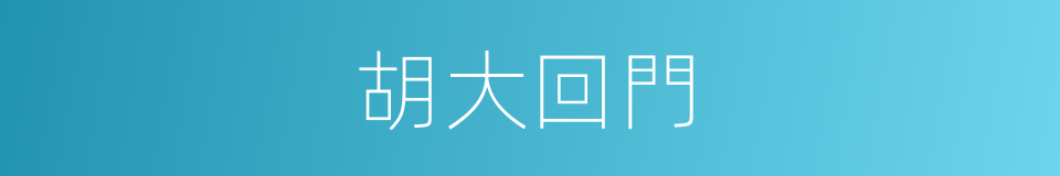胡大回門的同義詞