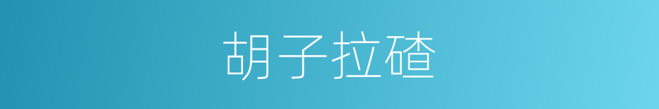 胡子拉碴的意思