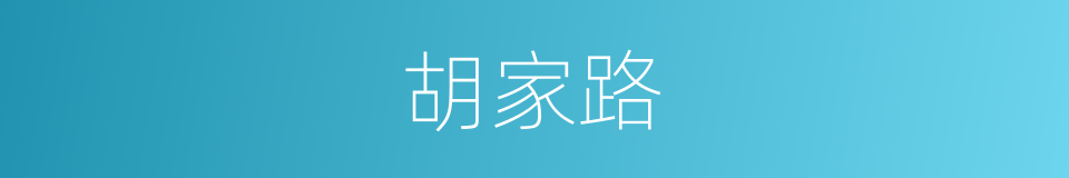胡家路的同义词