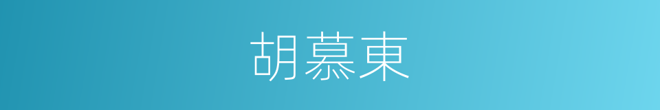 胡慕東的同義詞