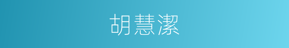 胡慧潔的同義詞
