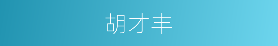胡才丰的同义词