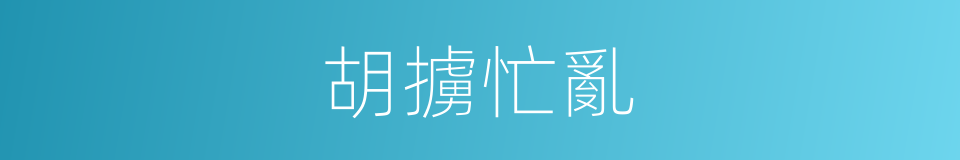 胡擄忙亂的意思