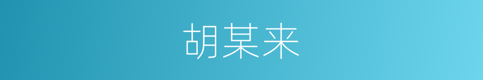 胡某来的同义词