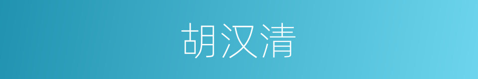 胡汉清的同义词